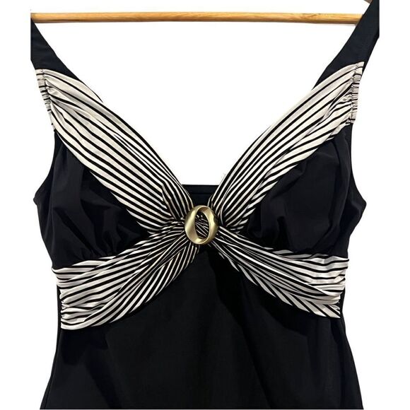 Gottex Contour Black and gold tankini Size 8, NWT - Picture 4 of 11